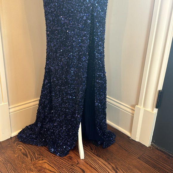 Sherri Hill Long Formal Gown Prom Dress Size 6 Sequin Spaghetti Strap - Picture 8 of 14